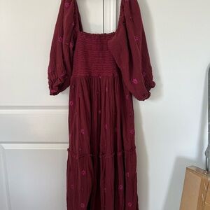 Free People Dahlia Embroidered Maxi Dress